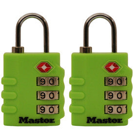 Master Lock 4684T Luggage Lock, 1/8 in Dia Shackle, 3/4 in H Shackle, Steel Shackle, Brass Body, 1-3/8 in W Body