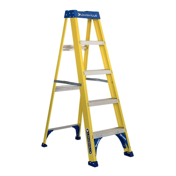 Louisville FS2005 Step Ladder, 5 ft H, Type I Duty Rating, Fiberglass, 250 lb