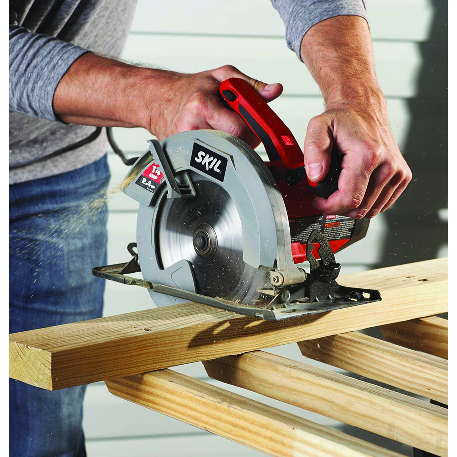 SKIL 5180-01 Circular Saw, 14 A, 7-1/4 in Dia Blade, 5/8 in Arbor, 1.93 in at 45 deg, 2.43 in at 90 deg D Cutting