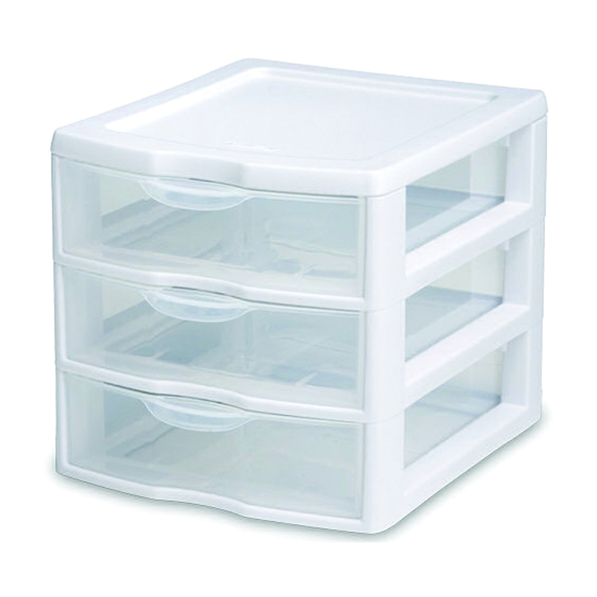 Sterilite 20738006 Small Drawer Unit, 3-Drawer, Plastic, 7-1/4 in OAW, 8-1/2 in OAH, 6-7/8 in OAD