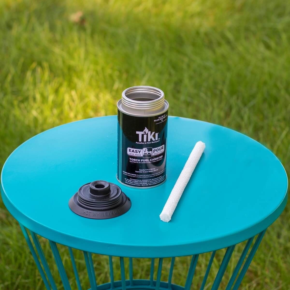 TIKI 1312127 Torch Canister, Metal, Black