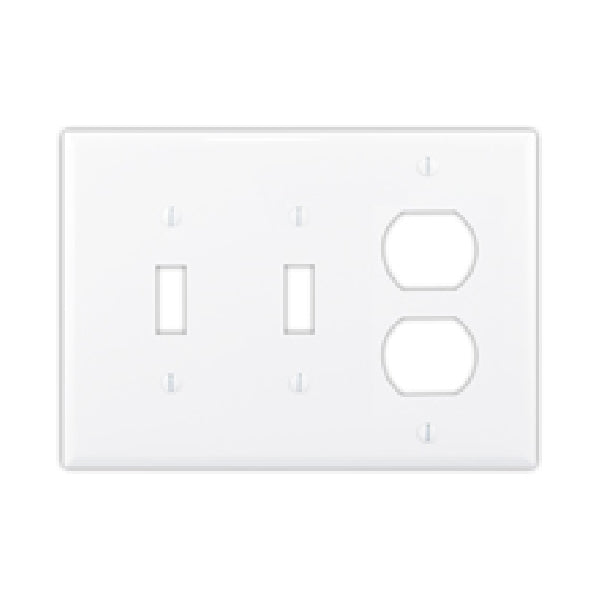Eaton Wiring Devices PJ226LA Combination Wallplate, 6.76 in L, 4.87 in W, Mid, 3 -Gang, Polycarbonate, High-Gloss