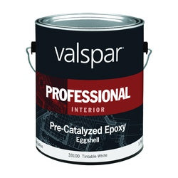 Valspar 045.0033100.007 Interior Paint, Eggshell, White, 1 gal, Can, Epoxy Base, Resists: Scrub, Stain