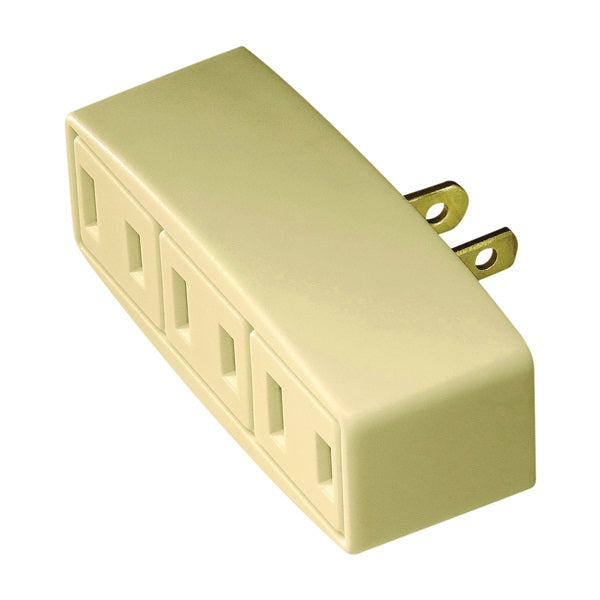 Eaton Wiring Devices BP1747V Outlet Adapter, 2 -Pole, 15 A, 125 V, 3 -Outlet, NEMA: NEMA 1-15R, Ivory