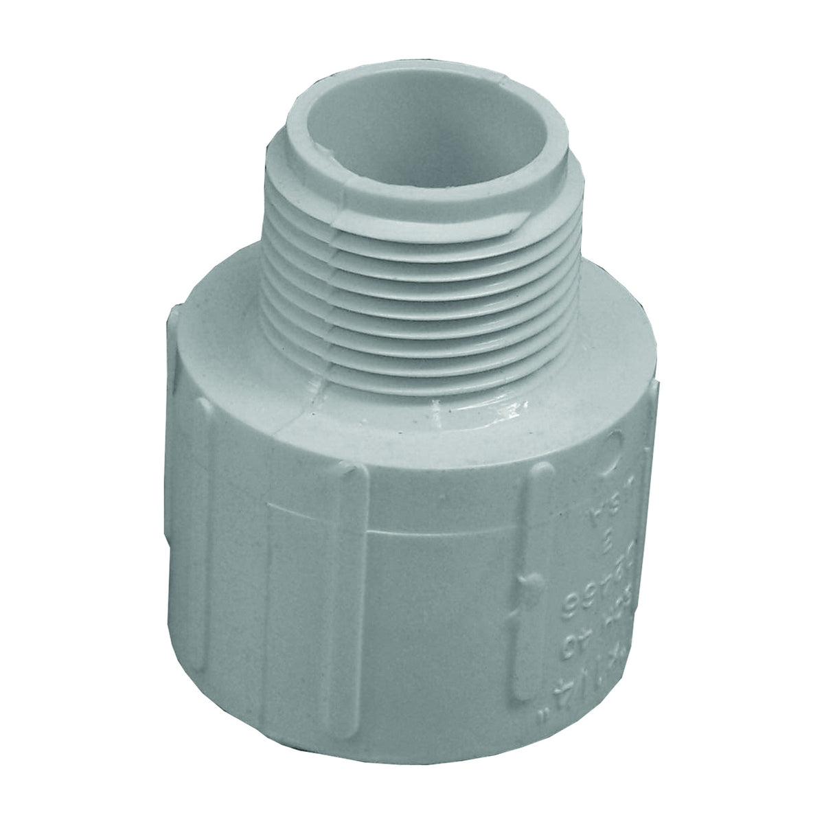GENOVA 300 Series 30404 Reducing Pipe Adapter, 1-1/4 x 1 in, Slip x MIP, PVC, White, SCH 40 Schedule