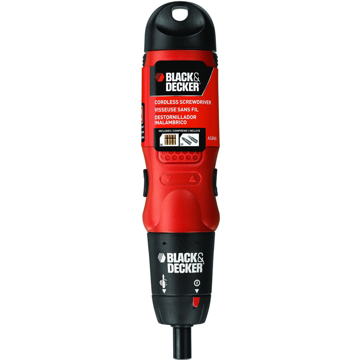 Black+Decker AS6NG Screwdriver, Battery Included, 6 V, 1/4 in Chuck, Keyless Chuck