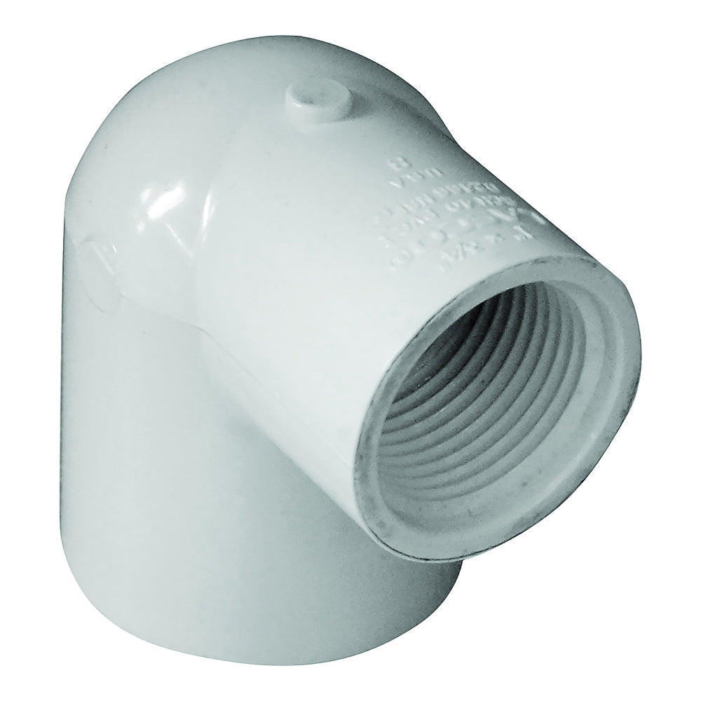 GENOVA 300 Series 34117 Reducing Pipe Elbow, 1 x 3/4 in, Slip x FIP, 90 deg Angle, PVC, White, SCH 40 Schedule