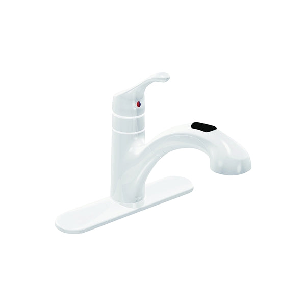 Moen Renzo Glacier CA87316W Kitchen Faucet, 1.5 gpm, 1-Faucet Handle, Stainless Steel, Glacier, Deck Mounting