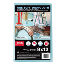 Load image into Gallery viewer, Trimaco ONE TUFF 90039 Drop Cloth, 15 ft L, 12 ft W, Sontara Fabric, Blue
