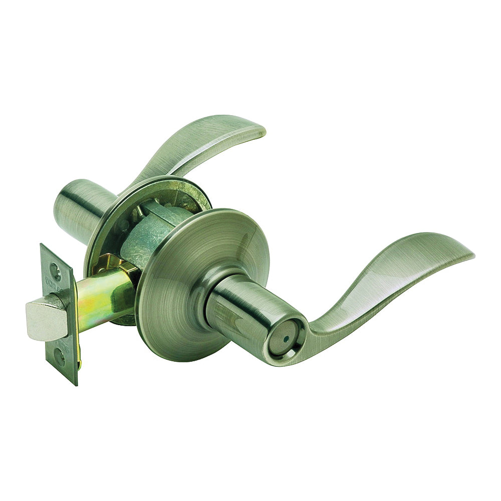 Schlage Accent Series F40 ACC 620 Privacy Lever, Unkeyed Lock, Antique Pewter, Brass, Residential, Universal Hand
