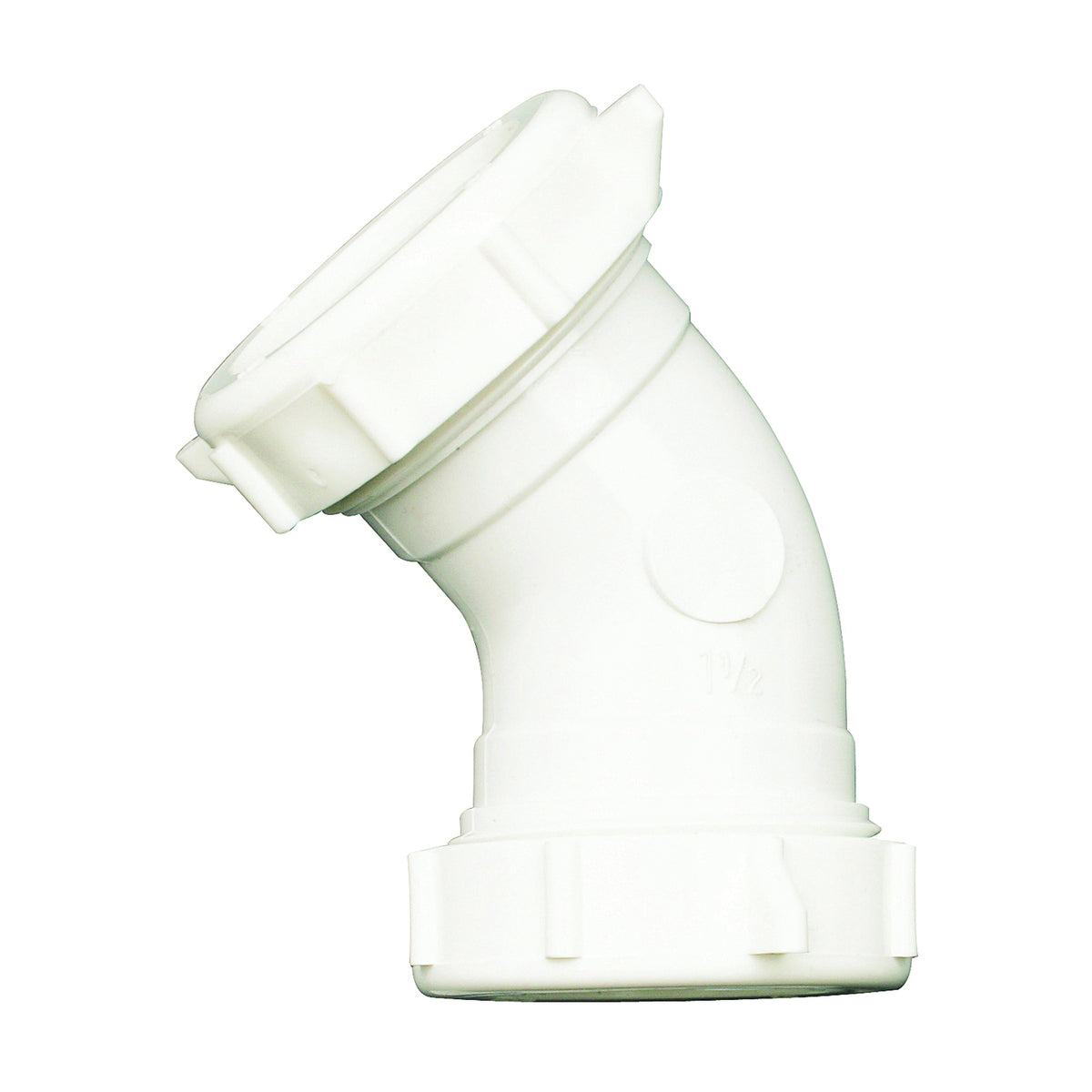 Plumb Pak PP55-7W Drain Pipe Elbow, 1-1/2 in, Slip-Joint, PVC, White