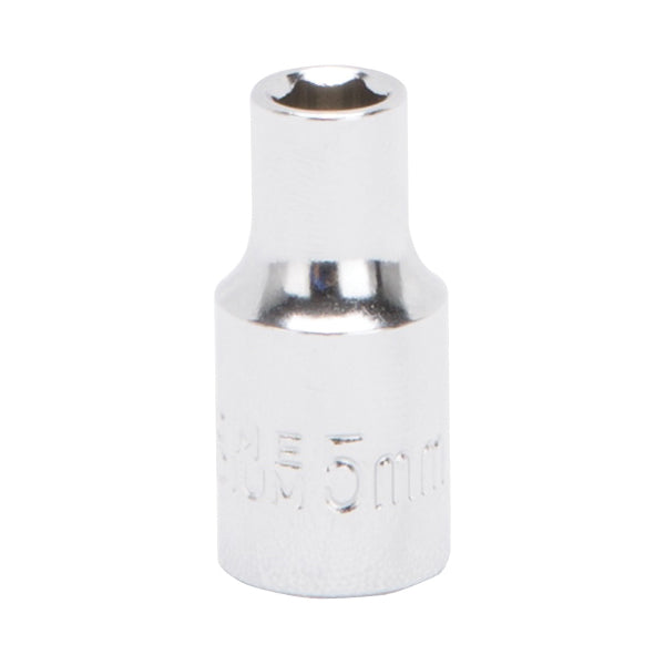 Vulcan MT6488324 Drive Socket, 5 mm Socket, 1/4 in Drive, 6-Point, Chrome Vanadium Steel, Chrome