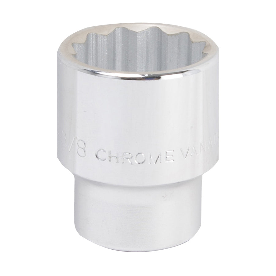 Vulcan MT-SS6044 Drive Socket, 1-3/8 in Socket, 3/4 in Drive, 12-Point, Chrome Vanadium Steel, Chrome