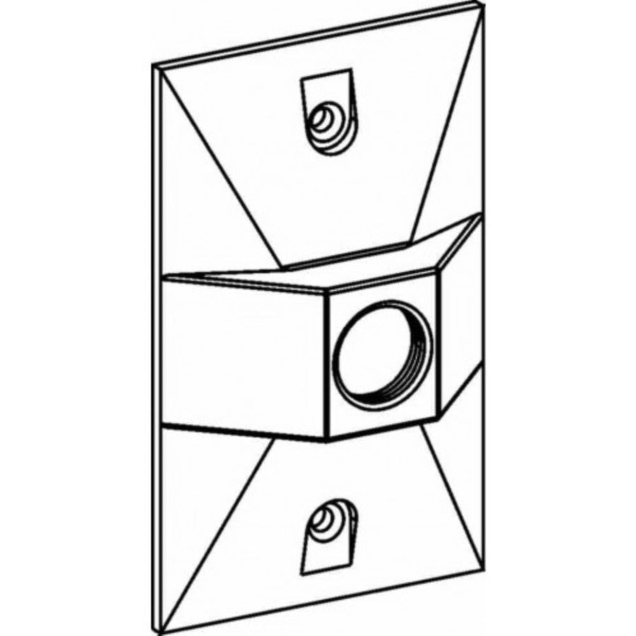 Orbit RE-1 Rectangular Cover, 4-19/32 in L, 2-27/32 in W, Rectangular, Aluminum, Gray, Powder-Coated