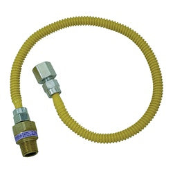 BrassCraft ProCoat Series CSSL54-18 Straight Gas Connector, 1/2 in, FIP x MIP, Stainless Steel, 18 in L, 3/8 in OD