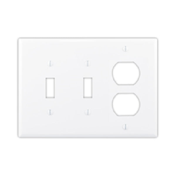 Eaton Wiring Devices PJ28LA Combination Wallplate, 7-1/4 in L, 6 in W, Mid, 3 -Gang, Polycarbonate, Light Almond