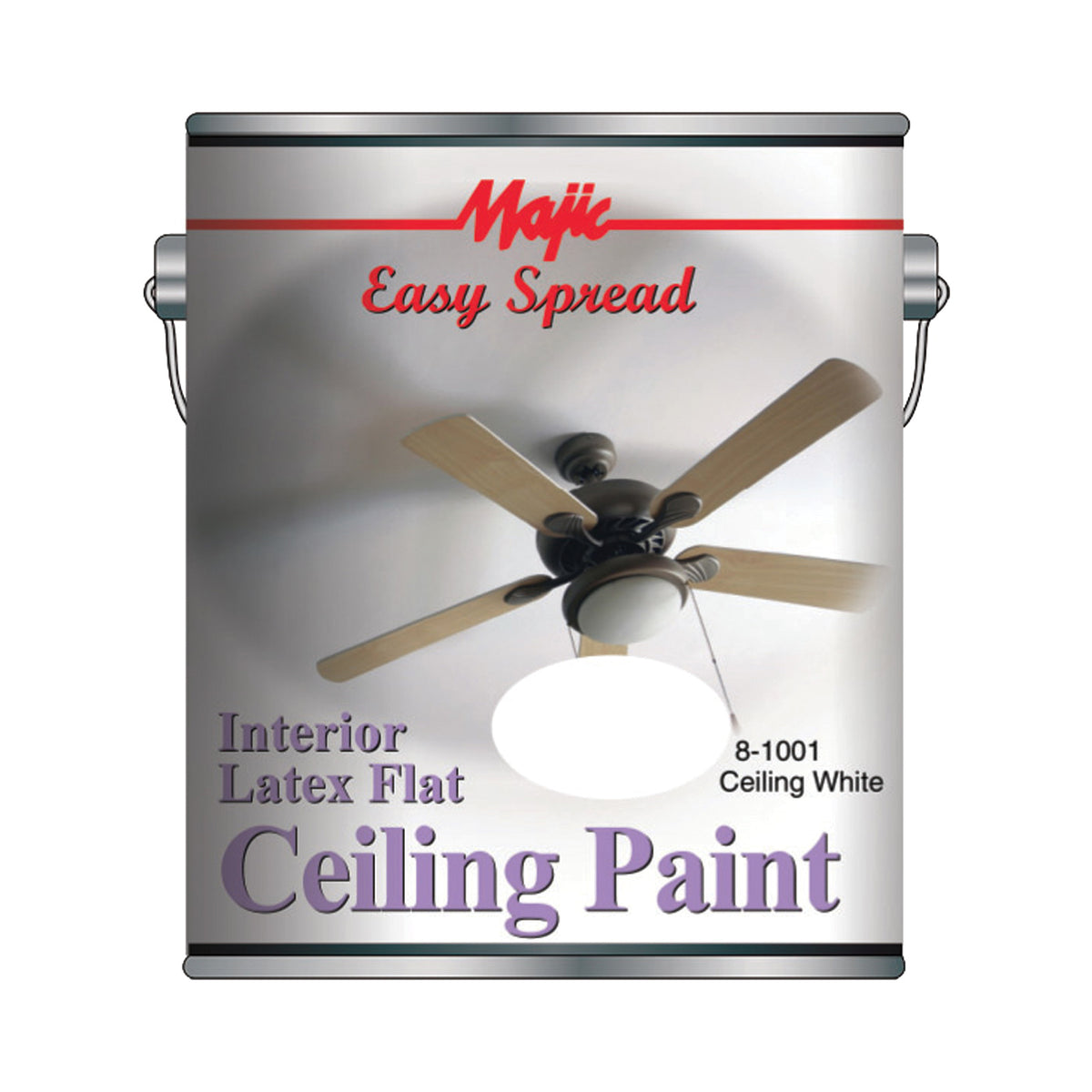 Majic Paints 8-1001-1 Interior Paint, Flat, Ceiling White, 1 gal, Pail, Latex Base
