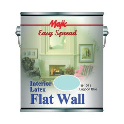 Majic Paints 8-1071-1 Interior Paint, Flat, Lagoon Blue, 1 gal, Pail, Latex Base
