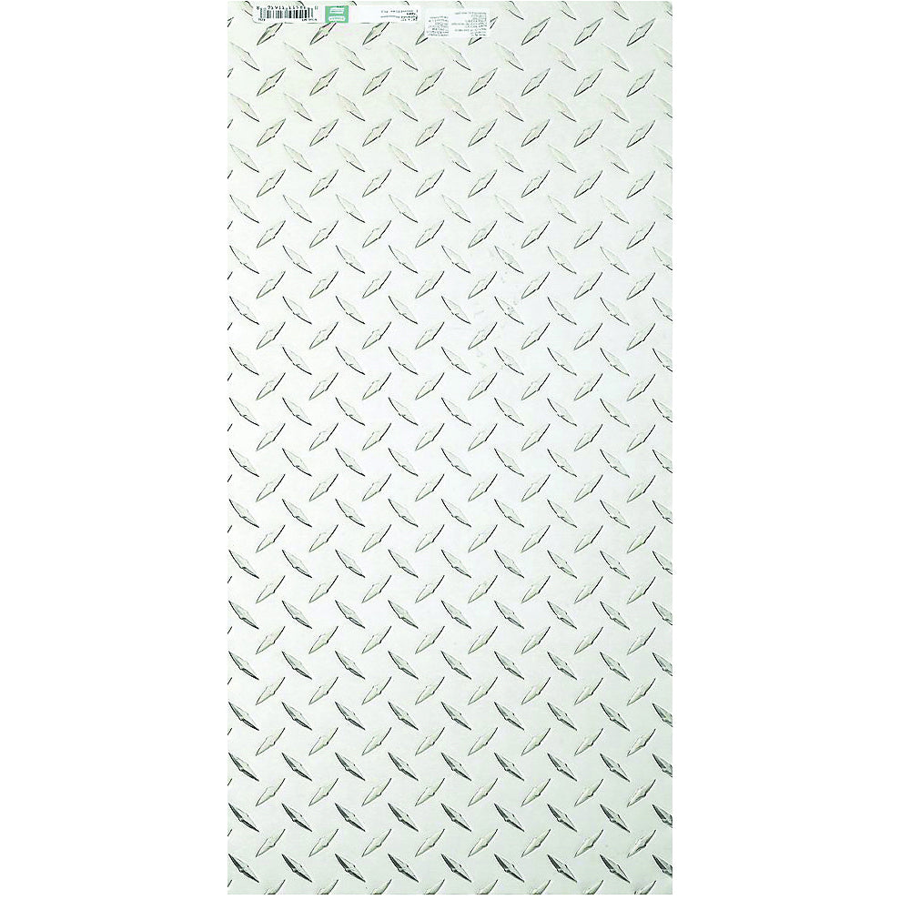 Stanley Hardware 4220BC Series N316-349 Tread Plate, 12 in W, 24 in L, Diamond Tread, Aluminum, Polished
