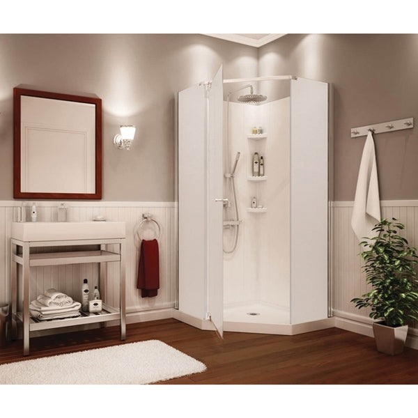 MAAX Begonia Soho 105544-000-129 Shower Kit, 36 in L, 36 in W, 72 in H, Polystyrene, Chrome, 3-Wall Panel