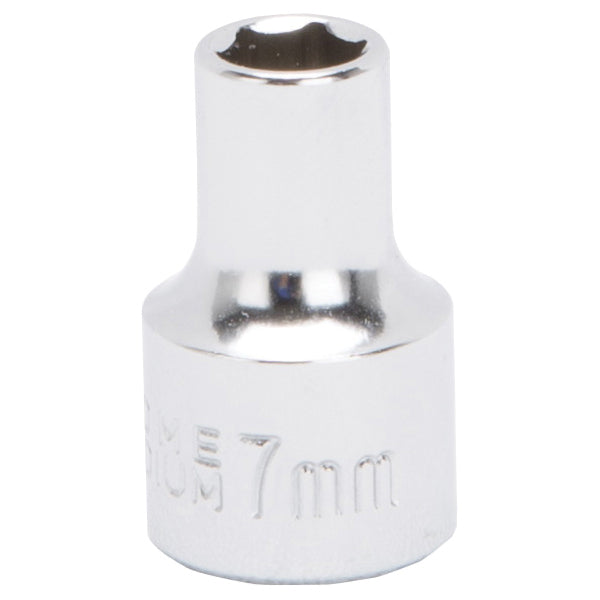 Vulcan MT6498539 Drive Socket, 7 mm Socket, 3/8 in Drive, 6-Point, Chrome Vanadium Steel, Chrome