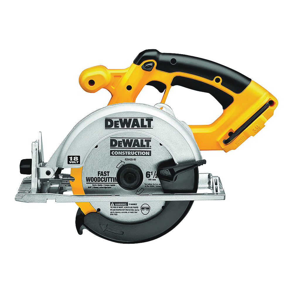 DeWALT DC390B Circular Saw,18 V Battery, 6-1/2 in Dia Blade, 50 deg Bevel, 3700 rpm Speed (BARE TOOL - No Battery Included)
