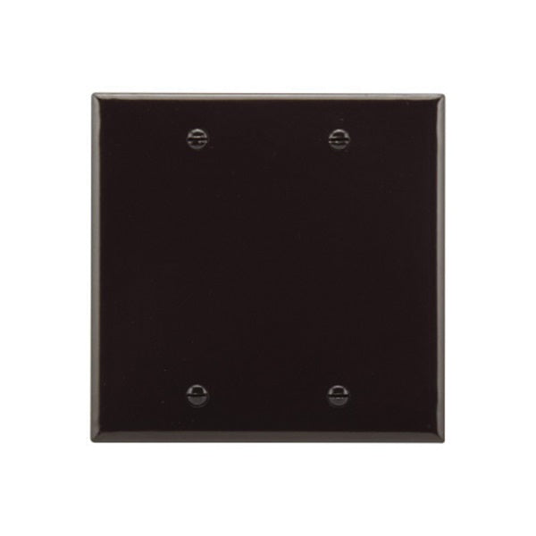 Eaton Cooper Wiring 2137 2137B-BOX Wallplate, 4-1/2 in L, 4.56 in W, 0.08 in Thick, 2 -Gang, Thermoset, Brown