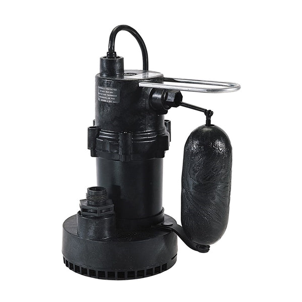 Little Giant 5.5-ASP Series 505700 Sump Pump, 8.5/10.4 A, 115 V, 0.25 hp, 1-1/4 in Outlet, 25 ft Max Head, 20 gpm, Zinc