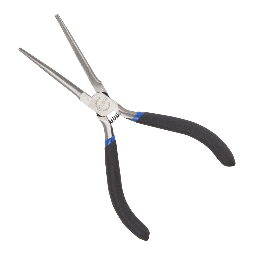 Vulcan JL-NP016 Needle Nose Plier, 5 in OAL, 0.5 mm Cutting Capacity, 4.2 cm Jaw Opening, Black Handle, 1/2 in W Jaw