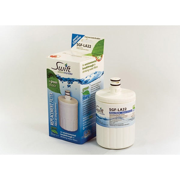 SWIFT GREEN FILTERS SGF-LA22 Refrigerator Water Filter, 0.5 gpm, Coconut Shell Carbon Block Filter Media