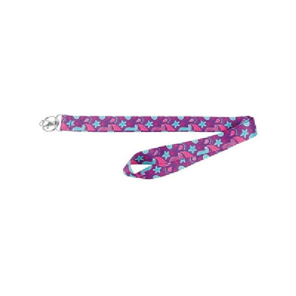 HY-KO 2GO Series LAN-118 Lanyard, 1 in W, Nylon, Purple, Clip End