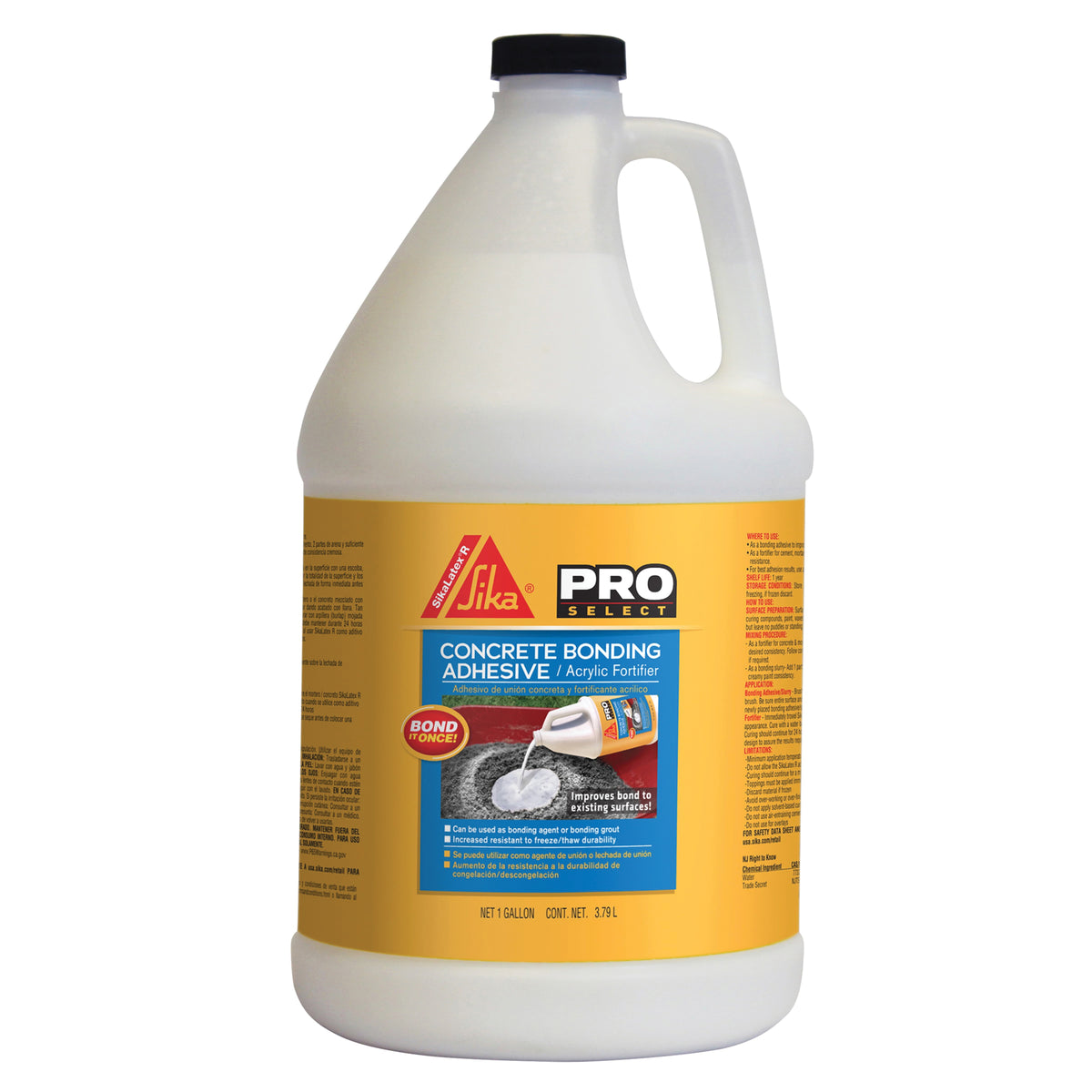 SikaLatex R 187782 Bonding Additive, Liquid, Milky White, 1 gal Jug