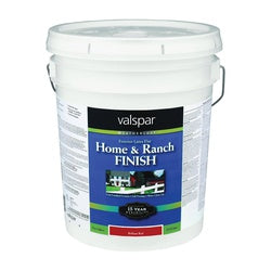 Valspar 018.5225-10.008 Home and Ranch Paint, Ranch Red, 5 gal, Pail, Resists: Fade, Mildew