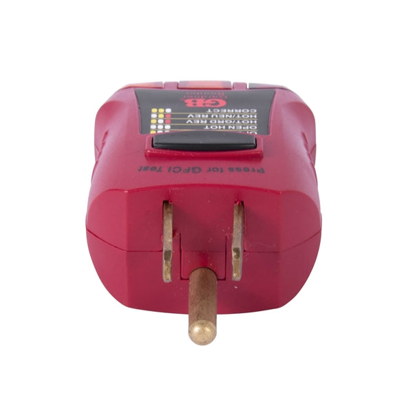GB GFI-3501 Fault Receptacle Tester and Circuit Analyzer, Red