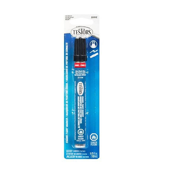 TESTORS 2511C Enamel Marker, Dark Blue, 0.33 fl-oz