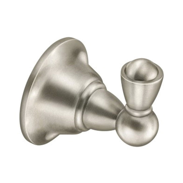 Moen Sage DN6803BN Robe Hook, 30 lb, 1-Hook, Zinc, Brushed Nickel, Wall Mounting