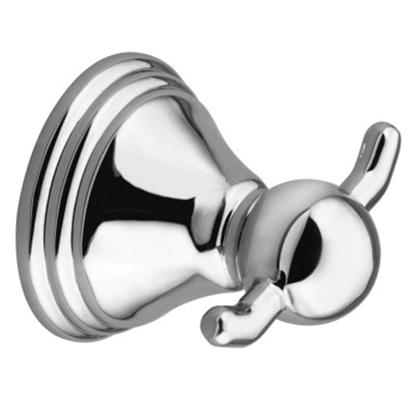 Moen Preston Series DN8403CH Robe Hook, 30 lb, 2-Hook, Zinc, Chrome, Screw Mounting