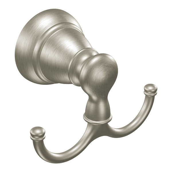 Moen Banbury Y2603BN Robe Hook, 35 lb, 2-Hook, Zinc, Brushed Nickel, Wall Mounting