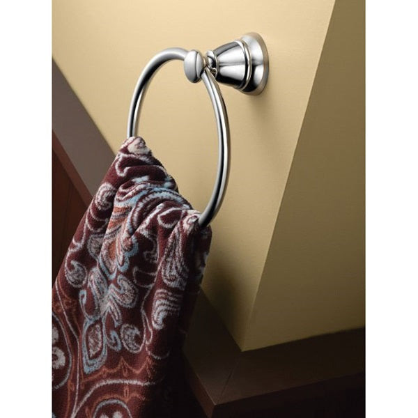 Moen Banbury Series Y2686BN Towel Ring, 6 in Dia Ring, 22 lb, Aluminum/Zinc, Brushed Nickel, Screw Mounting