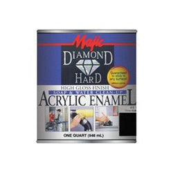 Majic Paints Diamondhard 8-1500 Series 8-1501-2 Enamel Paint, Gloss, Black, 1 qt, Can, Water Base