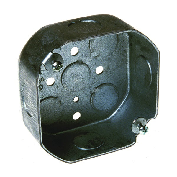 Orbit D4RB-50 Switch Box, 4 in OAW, 1-1/2 in OAD, 4 in OAH, 9 -Knockout, Steel Housing Material, Gray