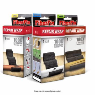 FiberFix 4020 Pipe Repair Wrap, 60 in L, 4 in Thick, Fiber/Resin, Black
