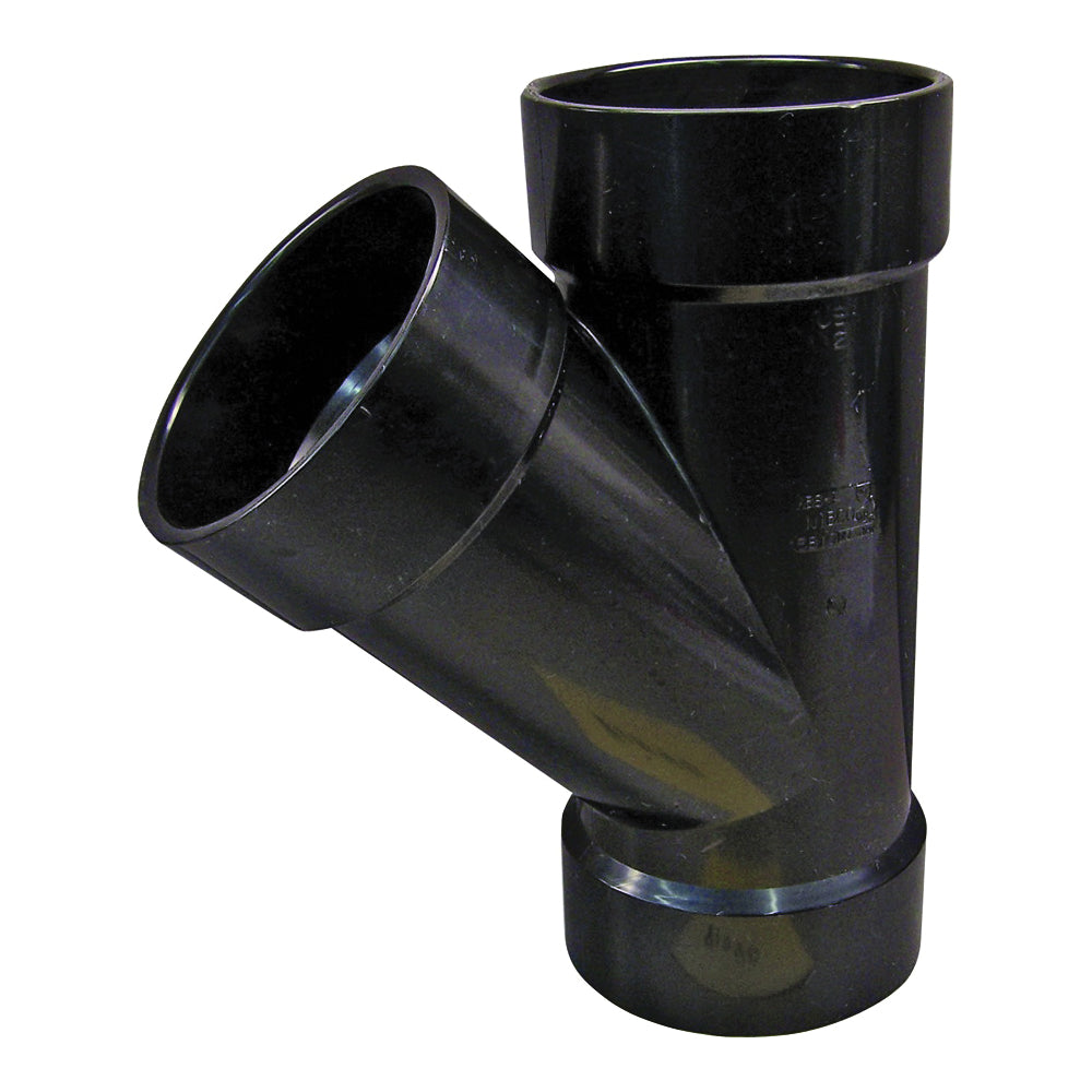 GENOVA 81015 Pipe Wye, 1-1/2 in, Hub, ABS, SCH 40 Schedule