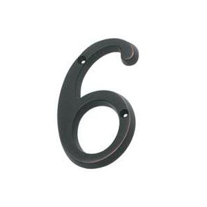 Schlage SC2-3066-716 House Number, Character: 6, 4 in H Character, Bronze Character, Brass