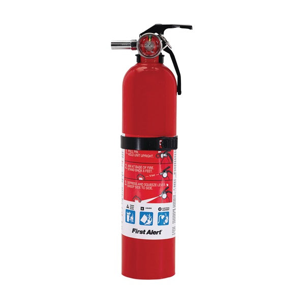 FIRST ALERT HOME1 Fire Extinguisher, 2.5 lb Capacity, Mono Ammonium Phosphate, 1-A:10-B:C Class