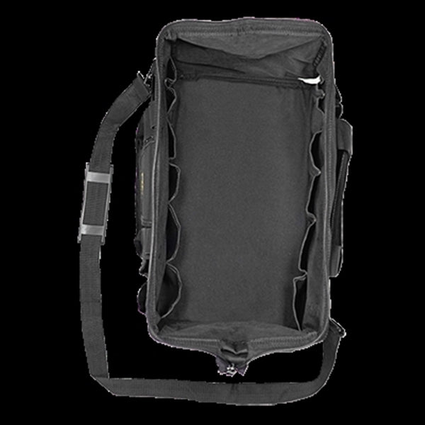 CLC Tool Works MEGAMOUTH Series 1163 Tote Bag, 11 in W, 12 in D, 18 in H, 25-Pocket, Polyester, Black