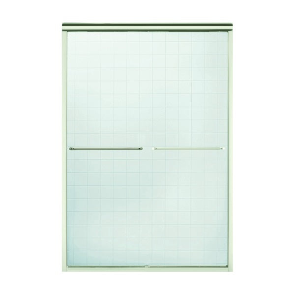 Sterling Finesse 5475-48N-G05 Shower Door, Clear Glass, Tempered Glass, Frameless Frame, Aluminum Frame