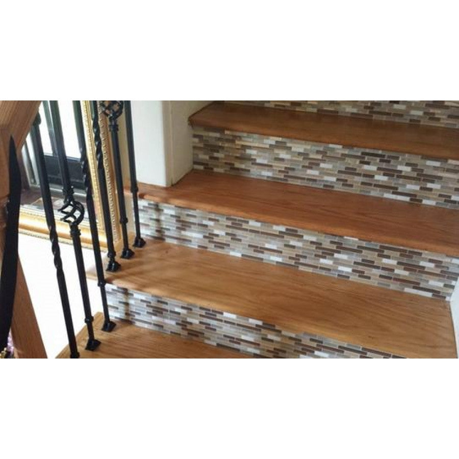 Smart Tiles SM1053-1 Mosaic Wall Tile, 10.2 in L, 9.1 in W, 1/8 in Thick, Composite Vinyl, Beige/Tan, Gloss