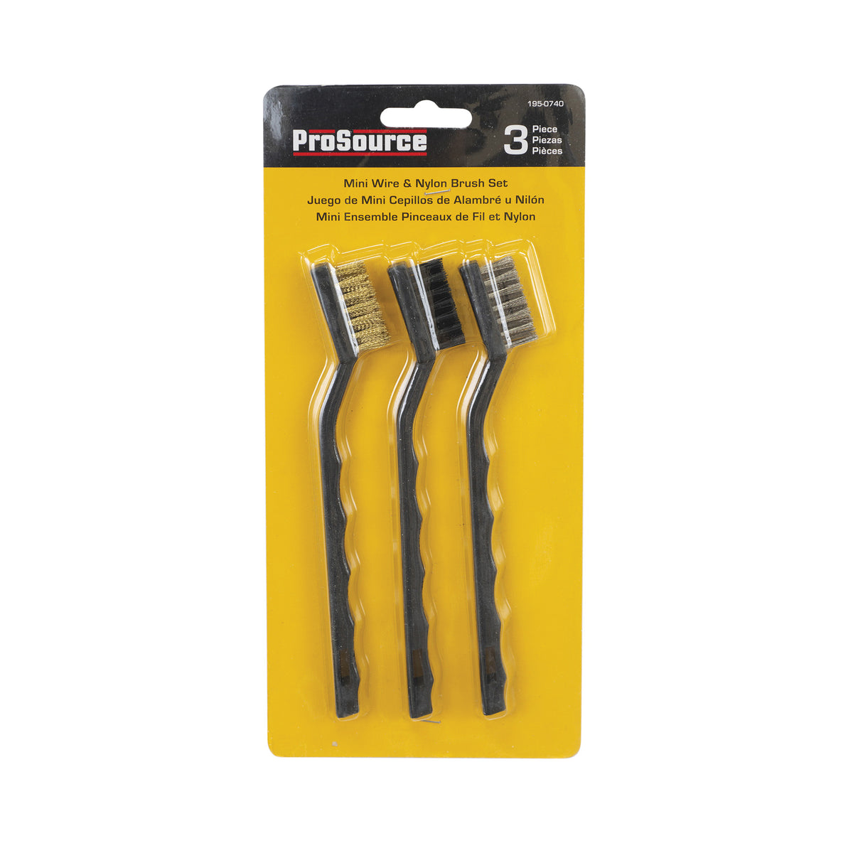 ProSource C 30300 Mini Scratch Brush Set, Brass, Stainless Steel, Polyester Bristle
