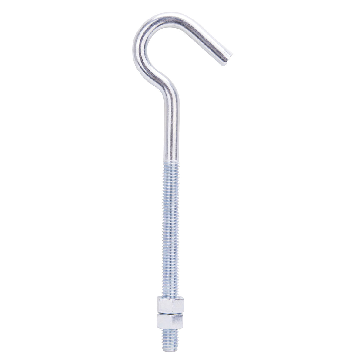 ProSource LR326 Hook Bolt, 9.3 mm Thread, 4 in L Thread, 7-1/4 in L, Steel, Zinc